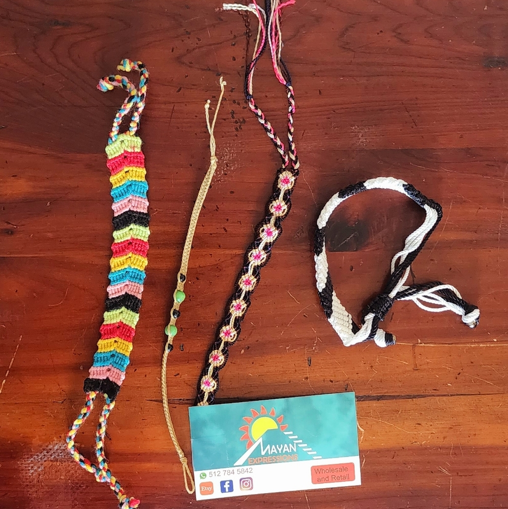 Set of 4 Woven Handmade Bracelets